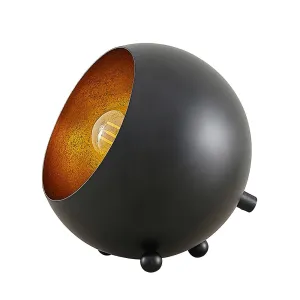 Lindby Filamoni stolová lampa v čiernej a zlatej
