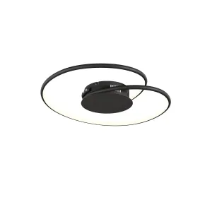 Lindby LED stropné svietidlo Joline, čierne, 45 cm, kov