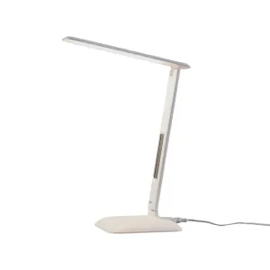 Lindby Ludmilla stolová LED lampa, displej, biela