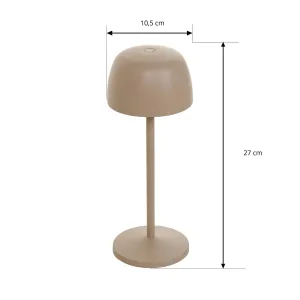 Nabíjateľná stolová lampa Lindby LED Arietty, pieskovo béžová, sada 2 ks