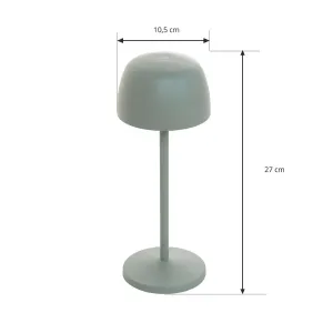 Nabíjateľná stolová lampa Lindby LED Arietty, šalviovo zelená, sada 3 ks