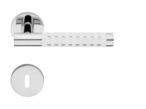 Kľučka na dvere LI - CAVITY 1726 - R 025 CHL/BIL - chróm lesklý/biela lesklá (BL) | MP-KOVANIA.sk #4122958