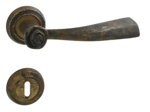 Kľučka na dvere LI - ROSE - R BRA - bronz antik (AN) | MP-KOVANIA.sk #4120126