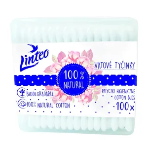 LINTEO - Papierové vatové tyčinky 100% natural 100 ks v boxe