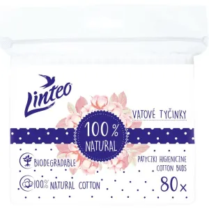 LINTEO - Papierové vatové tyčinky 100% natural 80 ks vo vrecku
