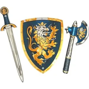 Liontouch Rytiersky set, modrý – Meč, štít, sekera
