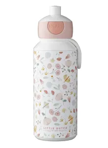 Little Dutch Drinking Bottle Pop-up Flowers & Butterflies detská fľaša s rúrkou 400 ml