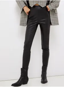 Čierne dámske koženkové nohavice Liu Jo