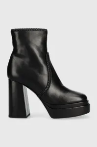 Kožené členkové topánky Liu Jo NELLY 01 dámske, čierna farba, na podpätku, SXX681P006222222