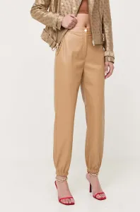 Nohavice Liu Jo dámske, hnedá farba, vysoký pás #8744568
