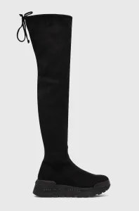 Vysoké čižmy Liu Jo AMAZING 06 dámske, čierna farba, na platforme, BF3081TX02822222