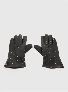 Black Women Patterned Leatherette Gloves Liu Jo - Women