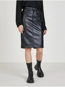 Black Women's Sheath Leatherette Skirt Liu Jo - Women