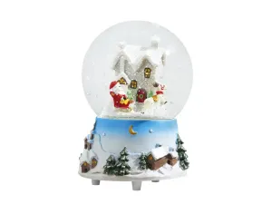 LIVARNO home Snehová guľa s vianočnou melódiou (domček s Mikulášom)