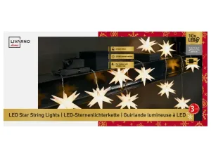 LIVARNO home Svetelná LED reťaz s 3D svietiacimi hviezdami (biela) #4017879