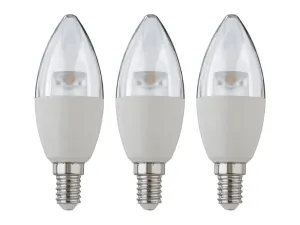 LIVARNO home LED žiarovky (sviečka, 6W, E14, transparentná, 3 kusy)