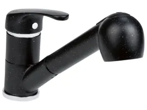 LIVARNO home Jednopáková drezová batéria s vyťahovacou ručnou sprchou (čierna)