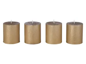 LIVARNO home Rustikálna sviečka, 4 kusy (zlatá)