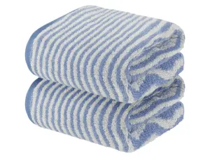 LIVARNO home Froté uterák, 50 x 100 cm, 2 kusy (modrá)