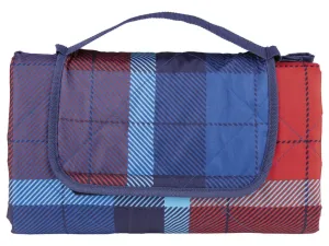 LIVARNO home Pikniková deka, 127 x 168 cm (károvaná/červená/modrá)