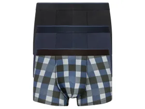 LIVERGY® Pánske boxerky, 3 kusy (M, vzor/čierna/námornícka modrá)