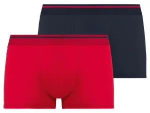 LIVERGY® Pánske boxerky s BIO bavlnou, 2 kusy (S, navy modrá/červená)