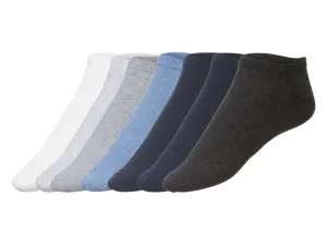 LIVERGY® Pánske ponožky, 7 párov (43/46, sivá/biela/navy modrá)