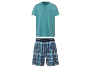 LIVERGY® Pánske krátke pyžamo (S (44/46), káro/zelená)