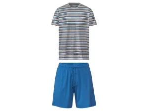 LIVERGY® Pánske krátke pyžamo (S (44/46), pruhy/modrá)