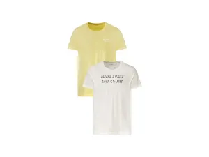 LIVERGY® Pánske tričko, 2 kusy (L (52/54), žltá/biela)