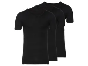 LIVERGY® Pánske spodné tričko, 3 kusy (S, čierna, okrúhly výstrih)