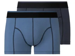 LIVERGY® Pánske bavlnené boxerky, 2 kusy (XL, navy modrá)