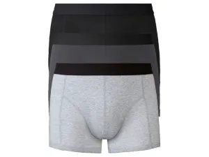 LIVERGY® Pánske bavlnené boxerky, 3 kusy (XL, čierna/sivá/svetlosivá)