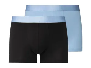 LIVERGY® Pánske boxerky, 2 kusy (XL, čierna/modrá)