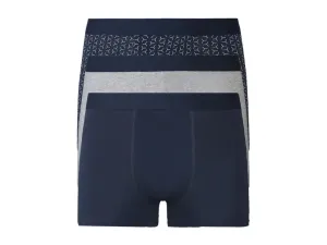 LIVERGY® Pánske boxerky, 3 kusy (S, navy modrá/sivá) #8391906