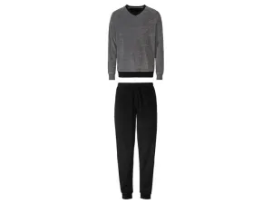 LIVERGY® Pánske froté pyžamo (XL (56/58), sivá/čierna)