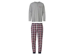 LIVERGY® Pánske pyžamo (S (44/46), sivá/červená/navy modrá)