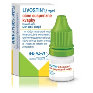 LIVOSTIN 0,5 mg/ml očné suspenzné kvapky liek proti alergii 4 ml