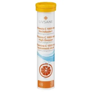 LIVSANE Vitamín C 1000 mg Vysoká dávka tbl eff (šumivé tablety, príchuť červený pomaranč) 1x20 ks