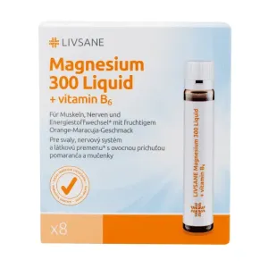 LIVSANE Tekuté Magnézium 300 + vitamín B6 ampulky 8x30 ml (240 ml)