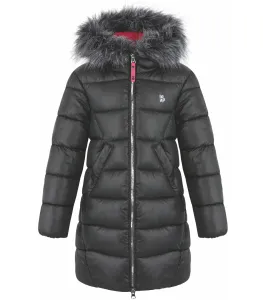 LOAP Intimoss Dievčenský zimný kabát CLK2258 čierna-ružová 112-116