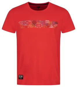 LOAP Bolton Pánske bavlnené tričko CLM2327 Red/Blue XXXL