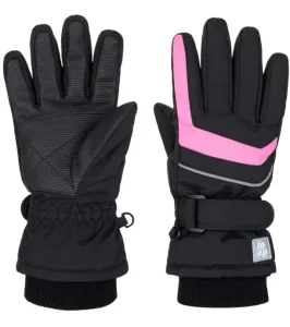 LOAP Rulik Detské zimné rukavice GKK2201 čierna-ružová 12