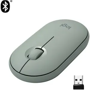 Logitech Pebble M350 Wireless Mouse, eukalyptová