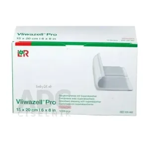 Vliwazell Pro Krytie na rany superabsorpčné, sterilné, 15x20cm, 10ks