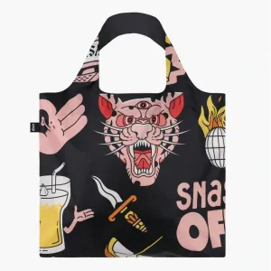 Nákupná taška LOQI Snask Tiger Snake Beer Black #486345