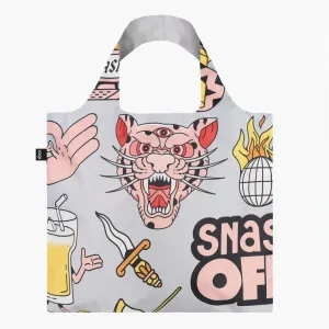 Nákupná taška LOQI Snask Tiger Snake Beer Grey #486346