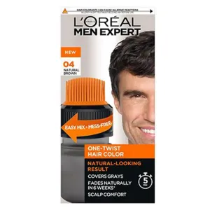 L'Oréal Paris Men Expert One-Twist Hair Color 50 ml farba na vlasy pre mužov 04 Medium Brown na všetky typy vlasov