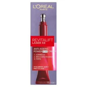 L’Oréal Paris Revitalift Laser X3 očná starostlivosť proti vráskam, opuchom a tmavým kruhom (Hyaluronic Acid + Pro-Xylane) 15 ml #129218