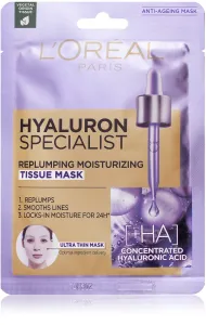 L'Oréal Paris Hyaluron Specialist Replumping Moisturizing 1 ks pleťová maska na zmiešanú pleť; na normálnu pleť; proti vráskam